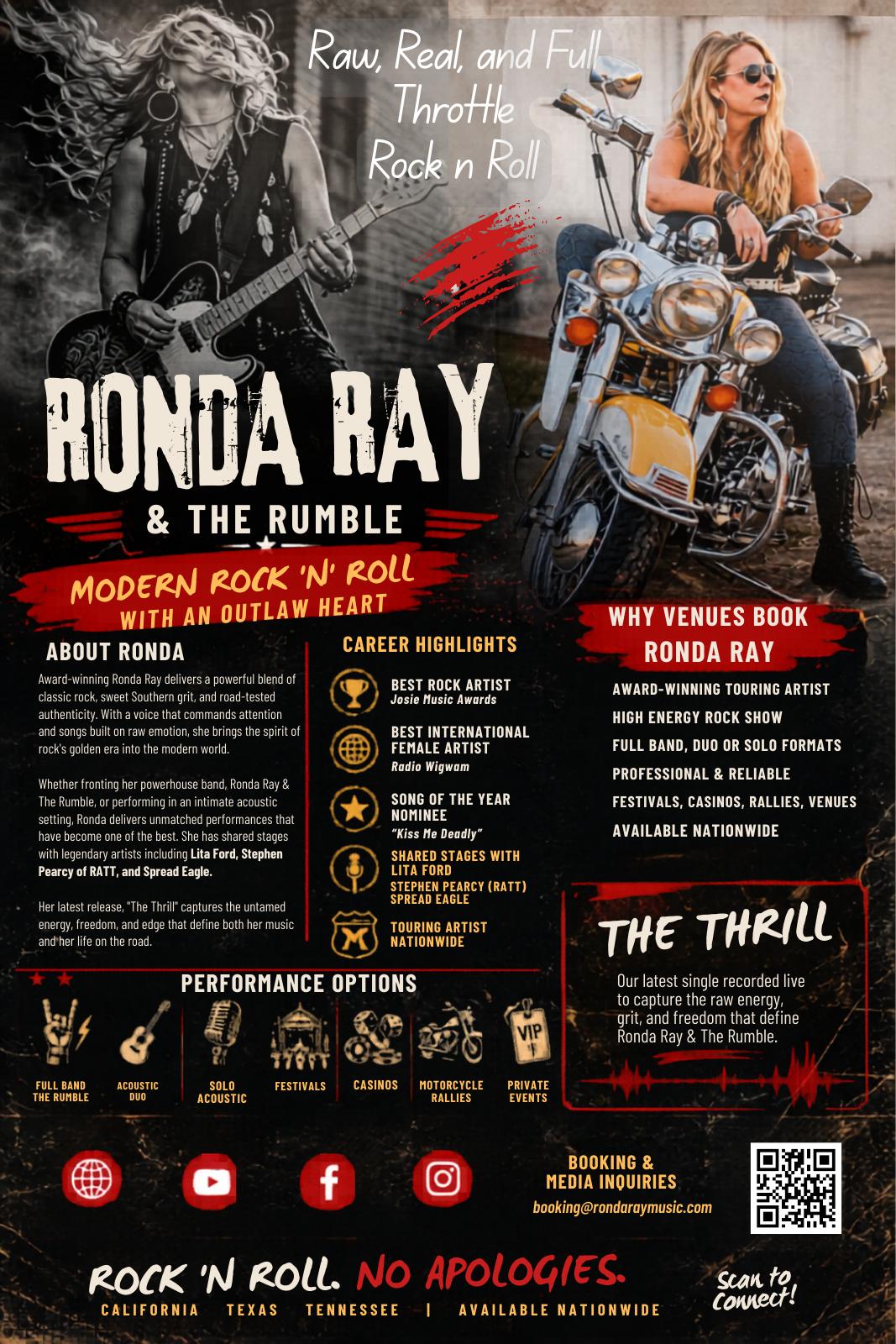 Complete preview of the official Ronda Ray & The Rumble electronic press kit